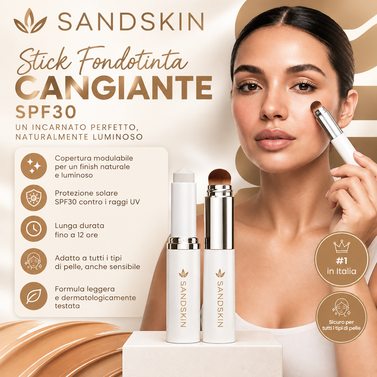 SANDSKIN – Stick Fondotinta Cangiante SPF30